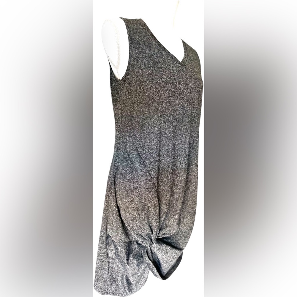 Gray Ruched Mini Dress Tank Top Style - Picture 6 of 7